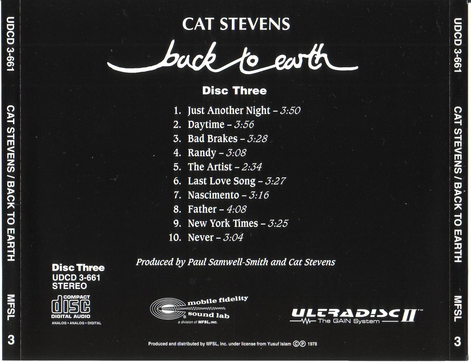 Cat Stevens  Three Box Set; back to earth : Back3